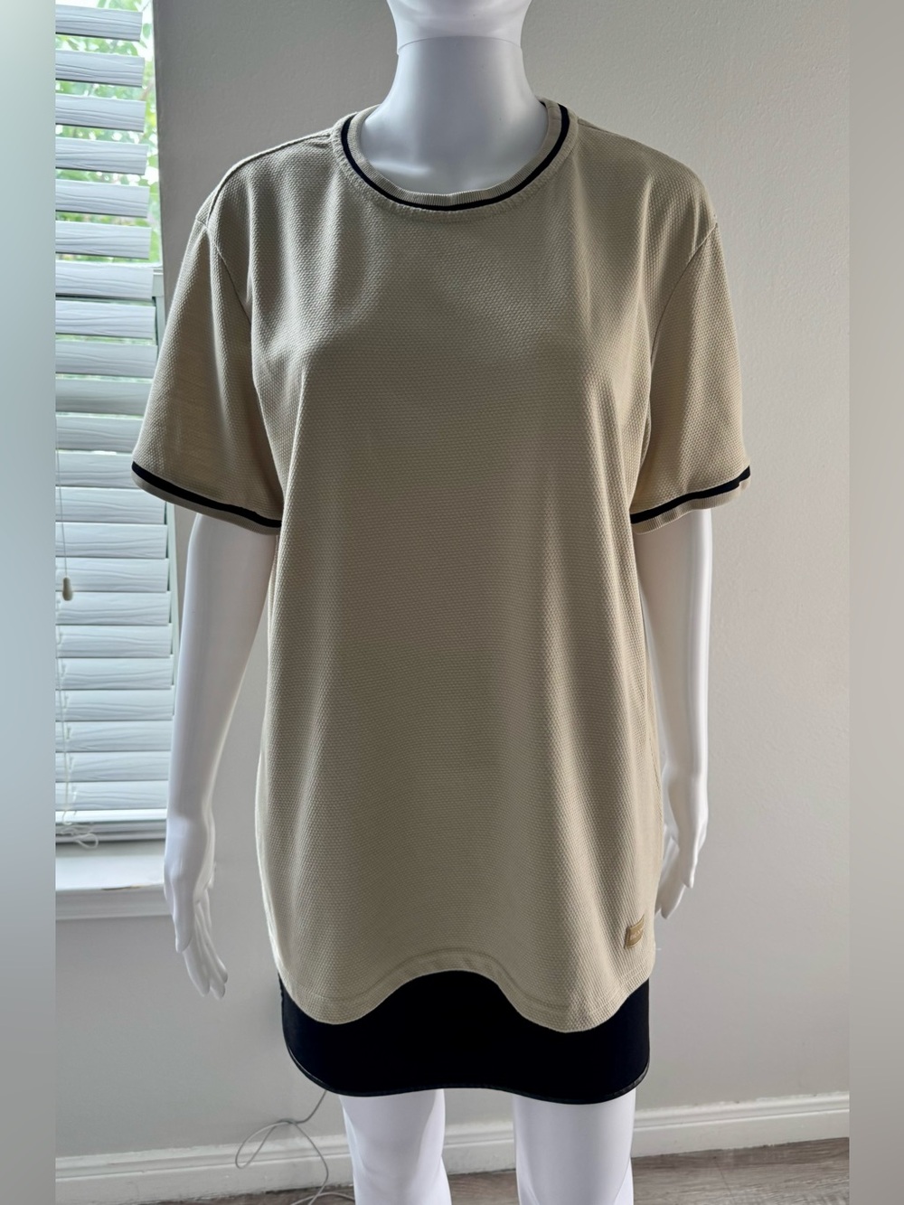 Big John — Men's T-shirt, Size L, short-sleeved. Beige in color with a textured